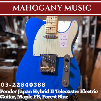 Fender Japan Hybrid II Telecaster Electric Guitar, Maple FB, Forest Blue