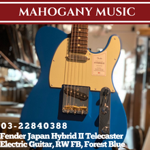 Fender Japan Hybrid II Telecaster Electric Guitar, RW FB, Forest Blue