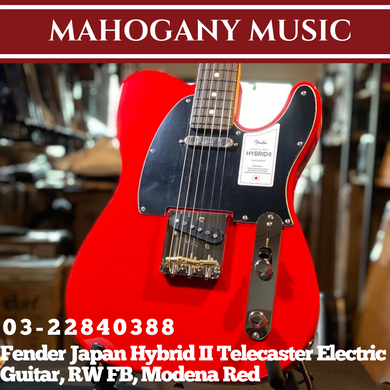 Fender Japan Hybrid II Telecaster Electric Guitar, RW FB, Modena Red