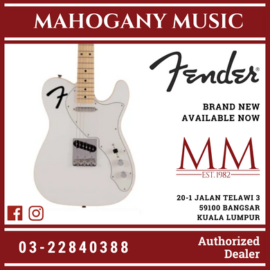 Fender Japan Ltd Ed F Hole Telecaster Thinline Electric Guitar, Maple FB, Arctic Pearl