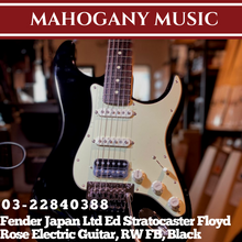 Fender Japan Ltd Ed Stratocaster Floyd Rose Electric Guitar, RW FB, Black