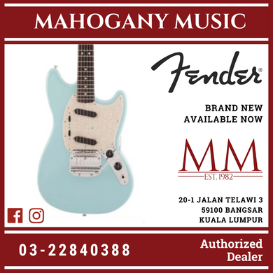 Fender Japan Traditional 60s Mustang Electric Guitar, RW FB, Daphne Blue