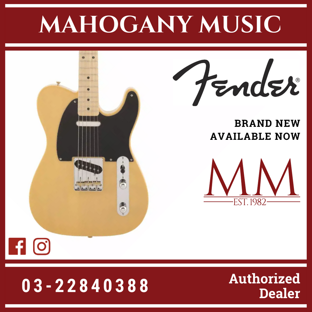 Fender Japan Traditional II 50s Telecaster Electric Guitar, Maple FB, Butterscotch Blonde