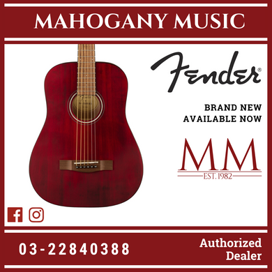 Fender Limited Edition FA-15 3/4 Size Steel String Acoustic Guitar w/ Gig Bag, Red