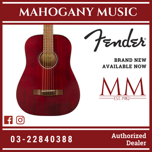 Fender Limited Edition FA-15 3/4 Size Steel String Acoustic Guitar w/ Gig Bag, Red