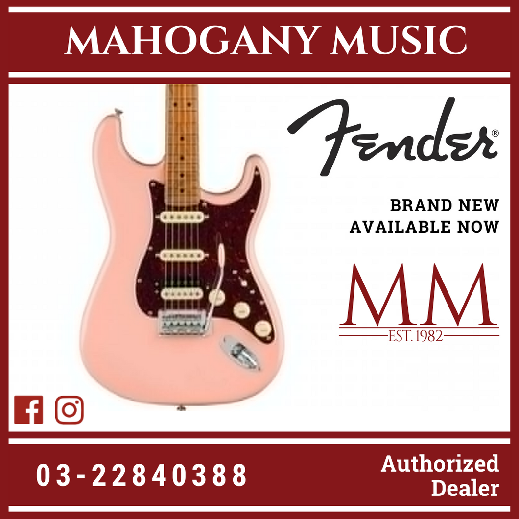Fender Ltd Ed Player HSS Stratocaster Electric Guitar, Roasted Maple FB, Shell Pink