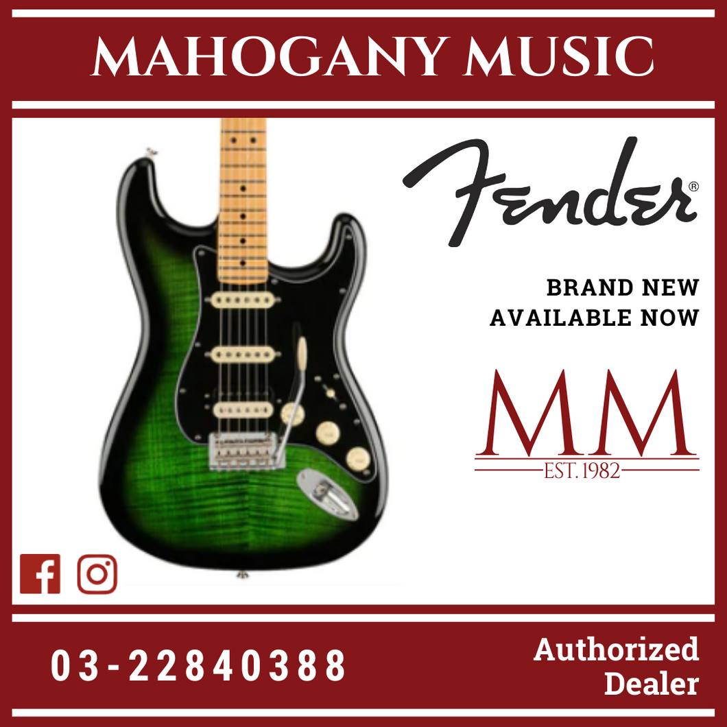 Fender Ltd Ed Player HSS Stratocaster Plus Top Electric Guitar, Maple FB, Green Burst