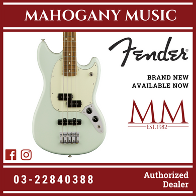 Fender Ltd Ed Player Mustang PJ Bass Guitar, Pau Ferro FB, Surf Green