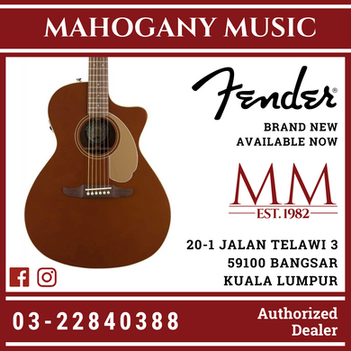 Fender Newporter Player Medium-Sized Acoustic Guitar, Rustic Copper