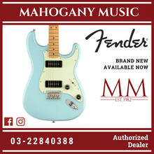 Fender Noventa Stratocaster Electric Guitar, Maple FB, Daphne Blue