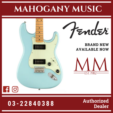 Fender Noventa Stratocaster Electric Guitar, Maple FB, Daphne Blue