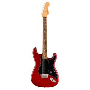 Fender Noventa Stratocaster Electric Guitar, PF FB, Crimson Red Transparent
