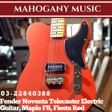 Fender Noventa Telecaster Electric Guitar, Maple FB, Fiesta Red