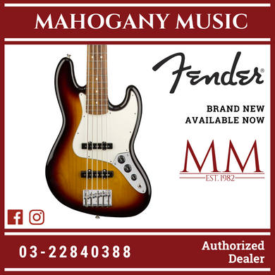 Fender Player 5-String Jazz Bass Guitar, Pau Ferro FB, 3-Tone Sunburst