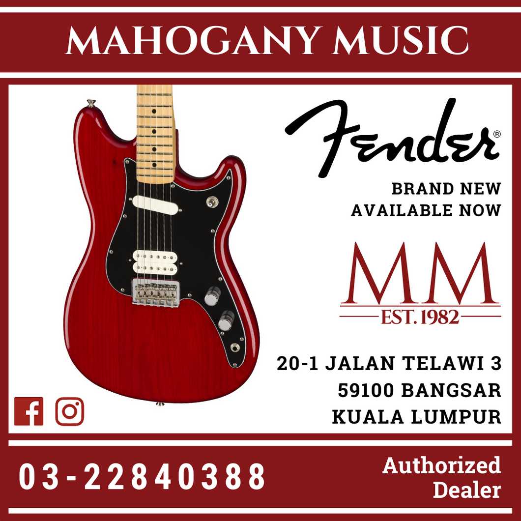 Fender Player Duo-Sonic HS Electric Guitar, Maple FB, Crimson Red Transparent