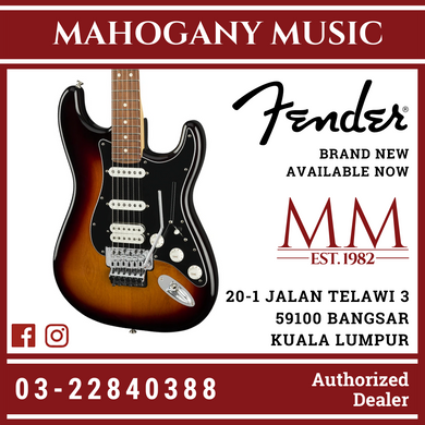 Fender Player HSS Floyd Rose Stratocaster Electric Guitar, Pau Ferro FB, 3-Tone Sunburst