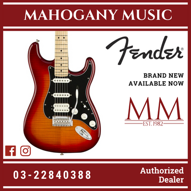 Fender Player HSS Plus Top Stratocaster Electric Guitar, Maple FB, Aged Cherry Burst