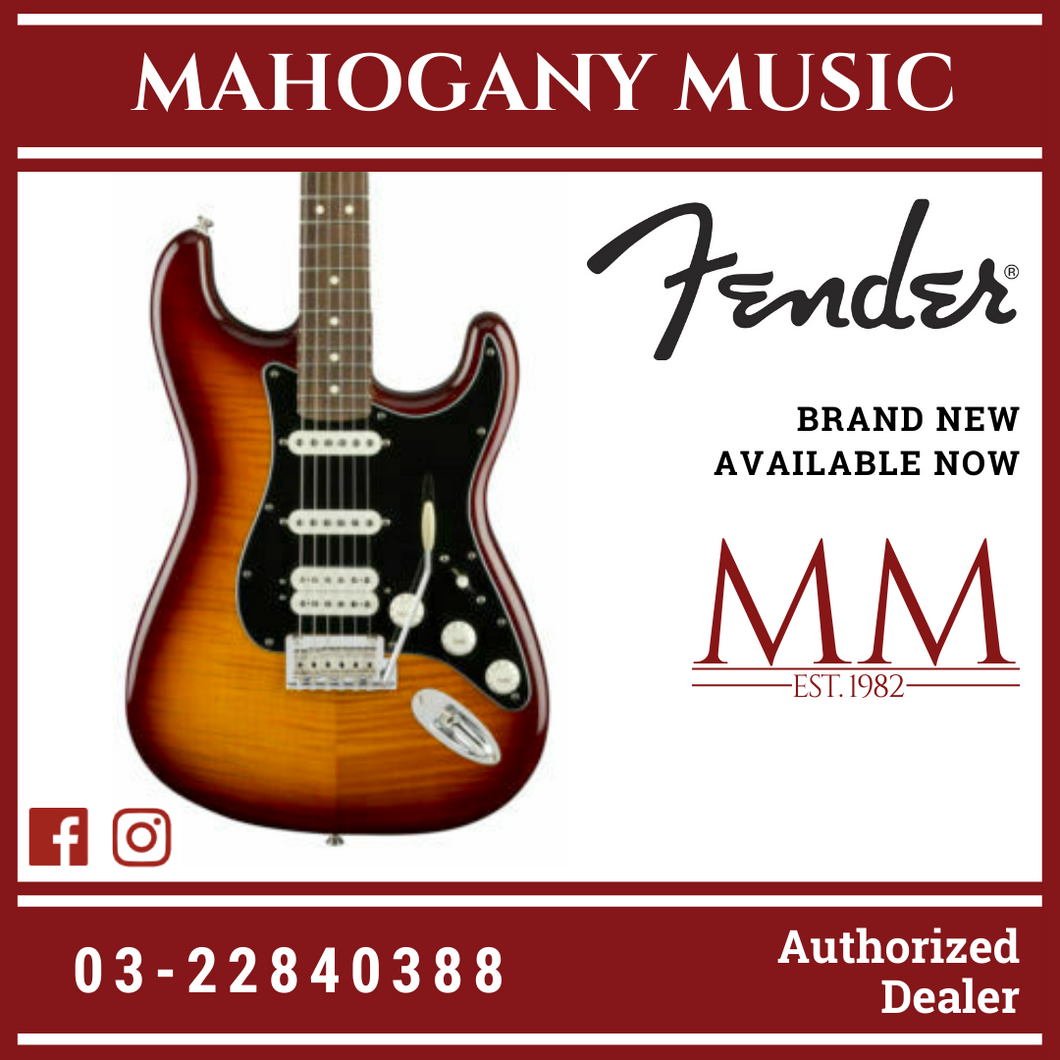Fender Player HSS Plus Top Stratocaster Electric Guitar, Pau Ferro FB, Tobacco Sunburst