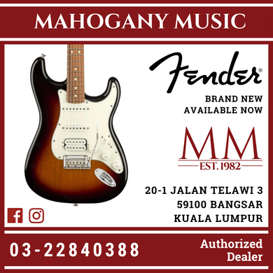 Fender Player HSS Stratocaster Electric Guitar, Pau Ferro FB, 3-Tone Sunburst