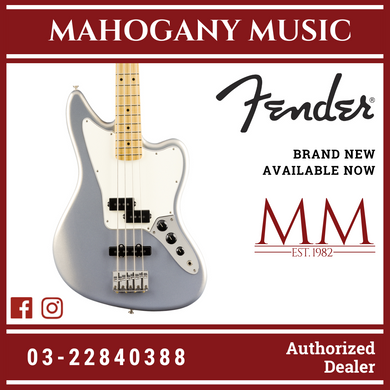Fender Player Jaguar Bass Guitar, Maple FB, Silver