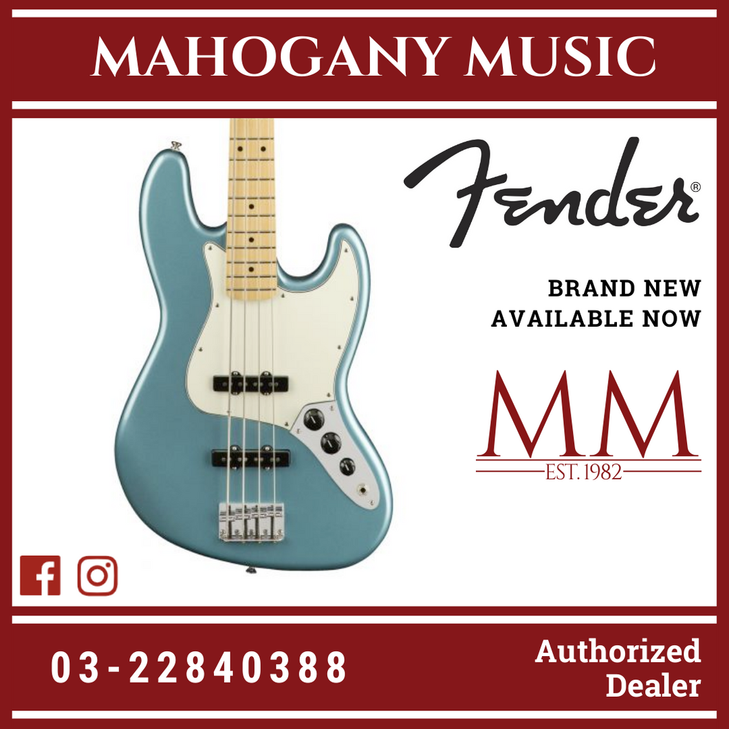 Fender Player Jazz Bass Guitar, Maple FB, Tidepool