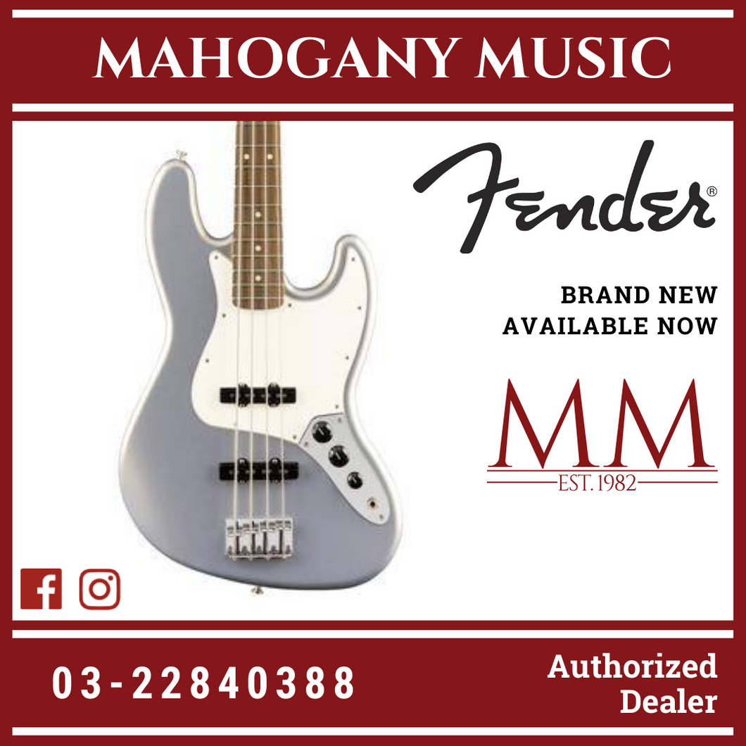Fender Player Jazz Bass Guitar, Pau Ferro FB, Silver