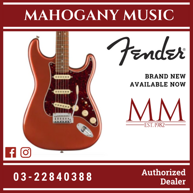 Fender Player Plus Stratocaster Electric Guitar, PF FB, Aged Candy Apple Red