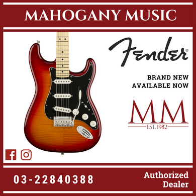 Fender Player Plus Top Stratocaster Electric Guitar, Maple FB, Aged Cherry Burst