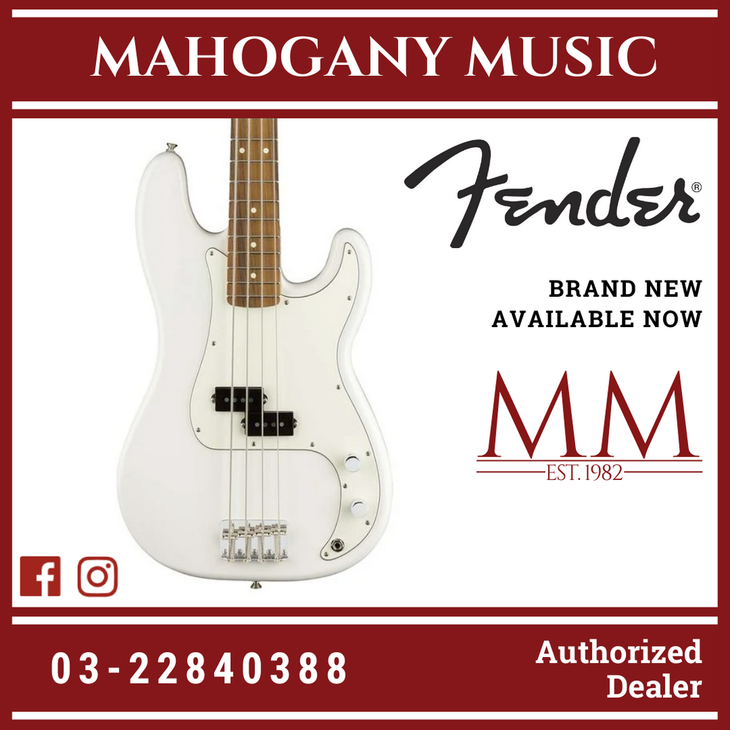 Fender Player Precision Bass Guitar, Pau Ferro FB, Polar White