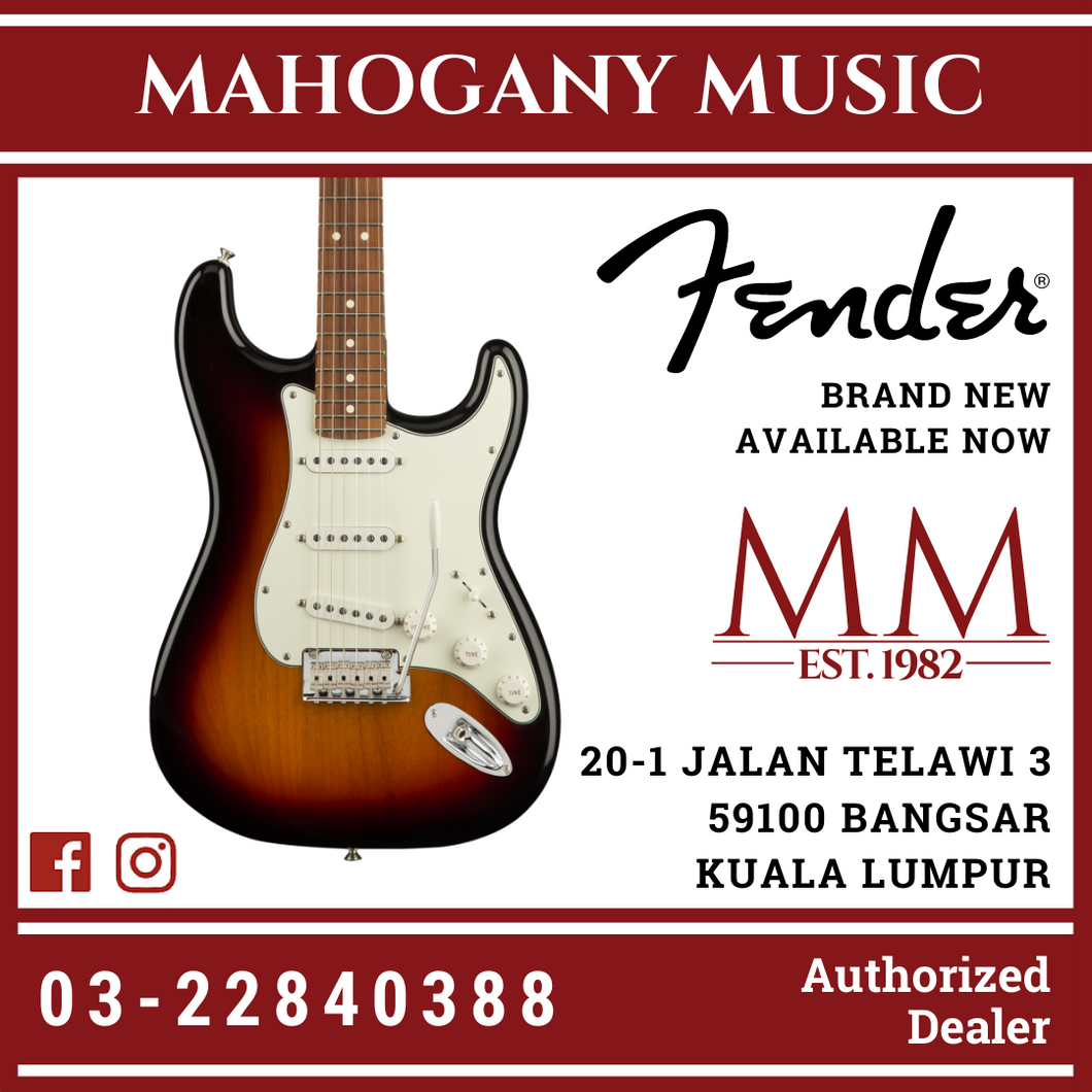 Fender Player Stratocaster Electric Guitar, Pau Ferro FB, 3-Tone Sunburst 
Player Stratocaster