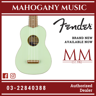 Fender Venice Soprano Ukulele, Seafoam Green