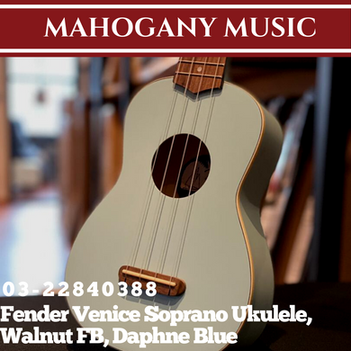 Fender Venice Soprano Ukulele, Walnut FB, Daphne Blue