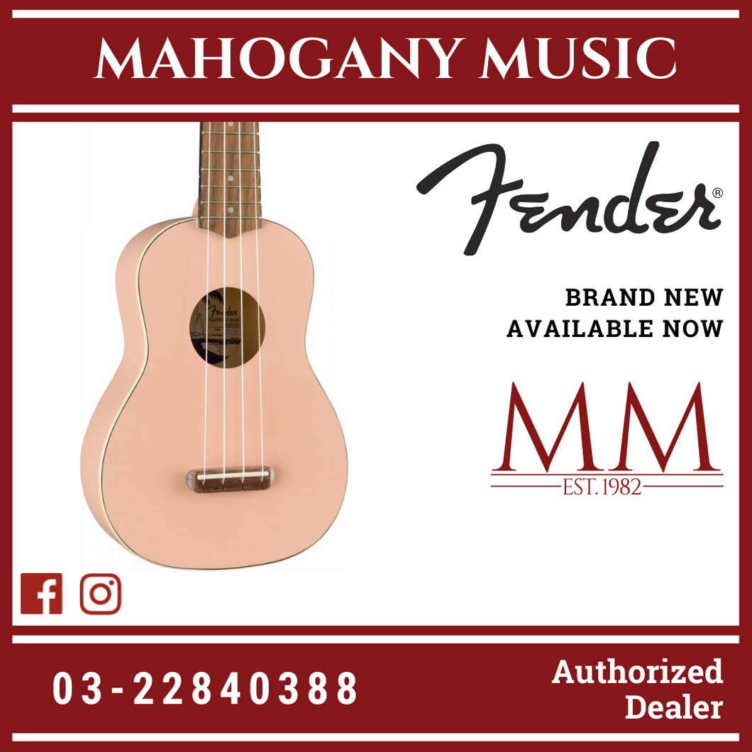 Fender venice soprano ukulele shell pink on sale