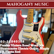 Fender Vintera Road Worn 50s Stratocaster Electric Guitar, Maple FB, Fiesta Red