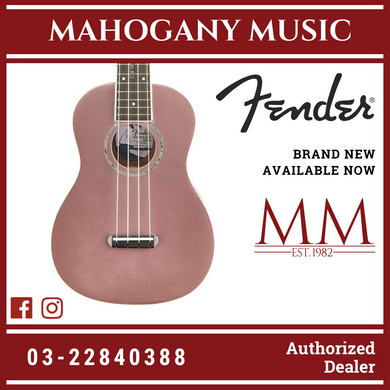 Fender Zuma Classic Concert Ukulele, Wanut FB, , Burgundy Mist