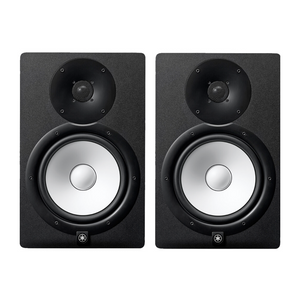 Home Studio Package with Yamaha HS8 Powered Monitor Speaker and Focusrite Scarlett 2i2 3rd Gen Audio Interface, Studio Monitor Stands, Gator Isolation Pads and Warm Audio Cables - Black (Pair)