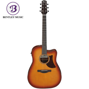 Ibanez AAD50CE-LBS Advanced Acoustic Series Acoustic Electric Guitar, Light Brown Sunburst Low Gloss