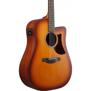 Ibanez AAD50CE-LBS Advanced Acoustic Series Acoustic Electric Guitar, Light Brown Sunburst Low Gloss