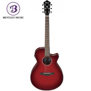 Ibanez AEG51-TRH AEG Series Acoustic Electric Guitar, Transparent Red Sunburst High Gloss