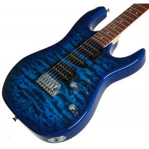 Ibanez GRX70QA-TBB RG GIO Series Electric Guitar, Transparent Blue Burst