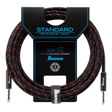 Ibanez SI10-BW Woven Guitar Cable, 2 Straight Plugs, Black x Wine