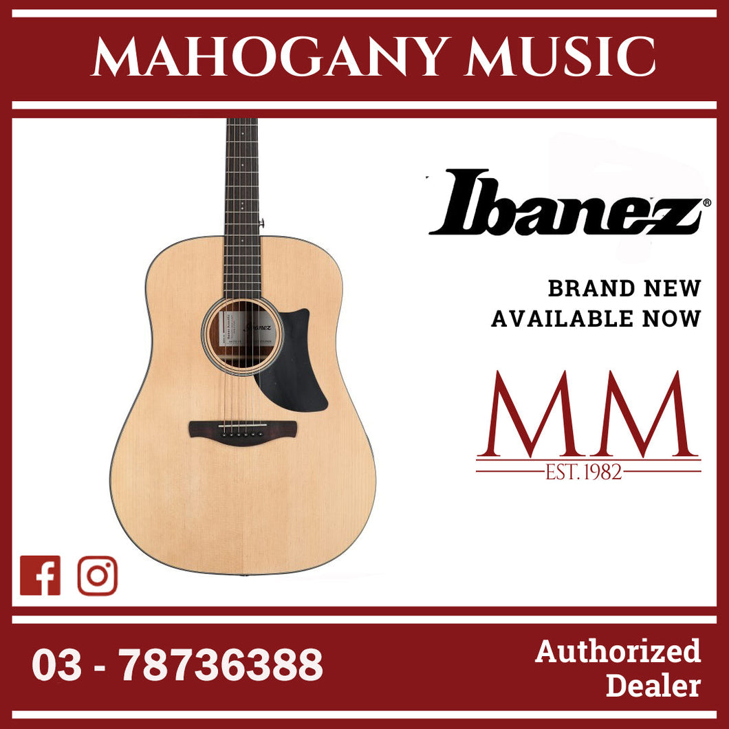 Ibanez AAD50-LG Advanced Acoustic Series Acoustic Guitar, Natural Low Gloss