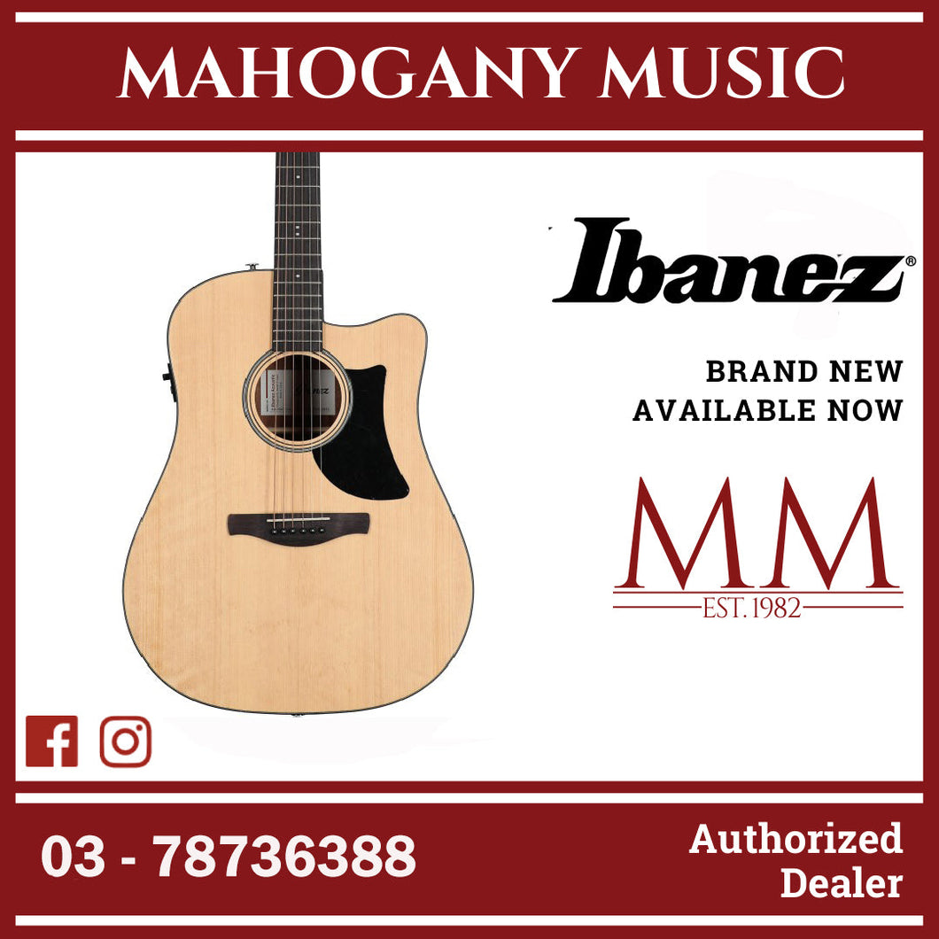 Ibanez AAD50CE-LG Advanced Acoustic Series Acoustic Electric Guitar, Natural Low Gloss