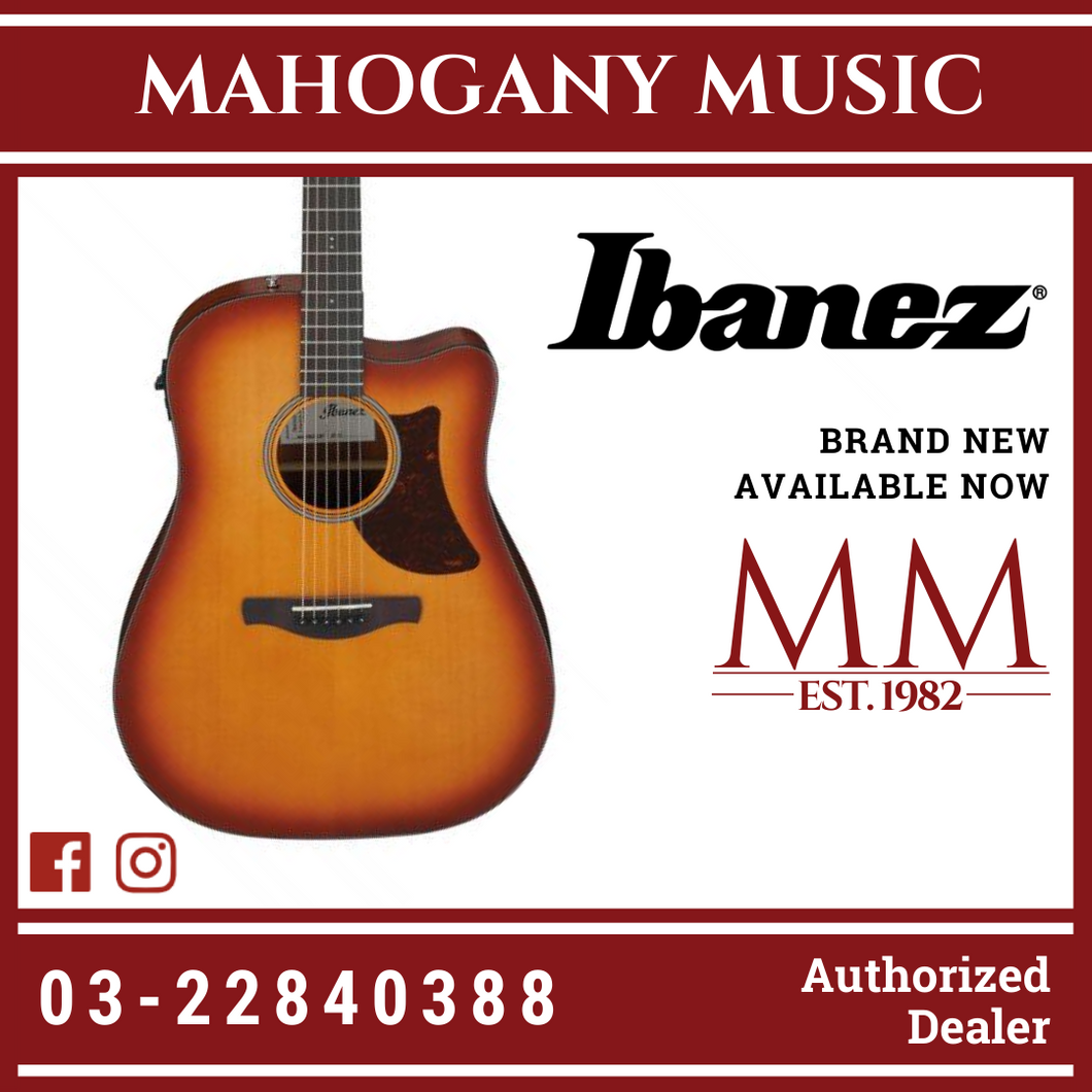 Ibanez AAD50CE Advanced Acoustic-electric Guitar - Light Brown Sunburst Open Pore