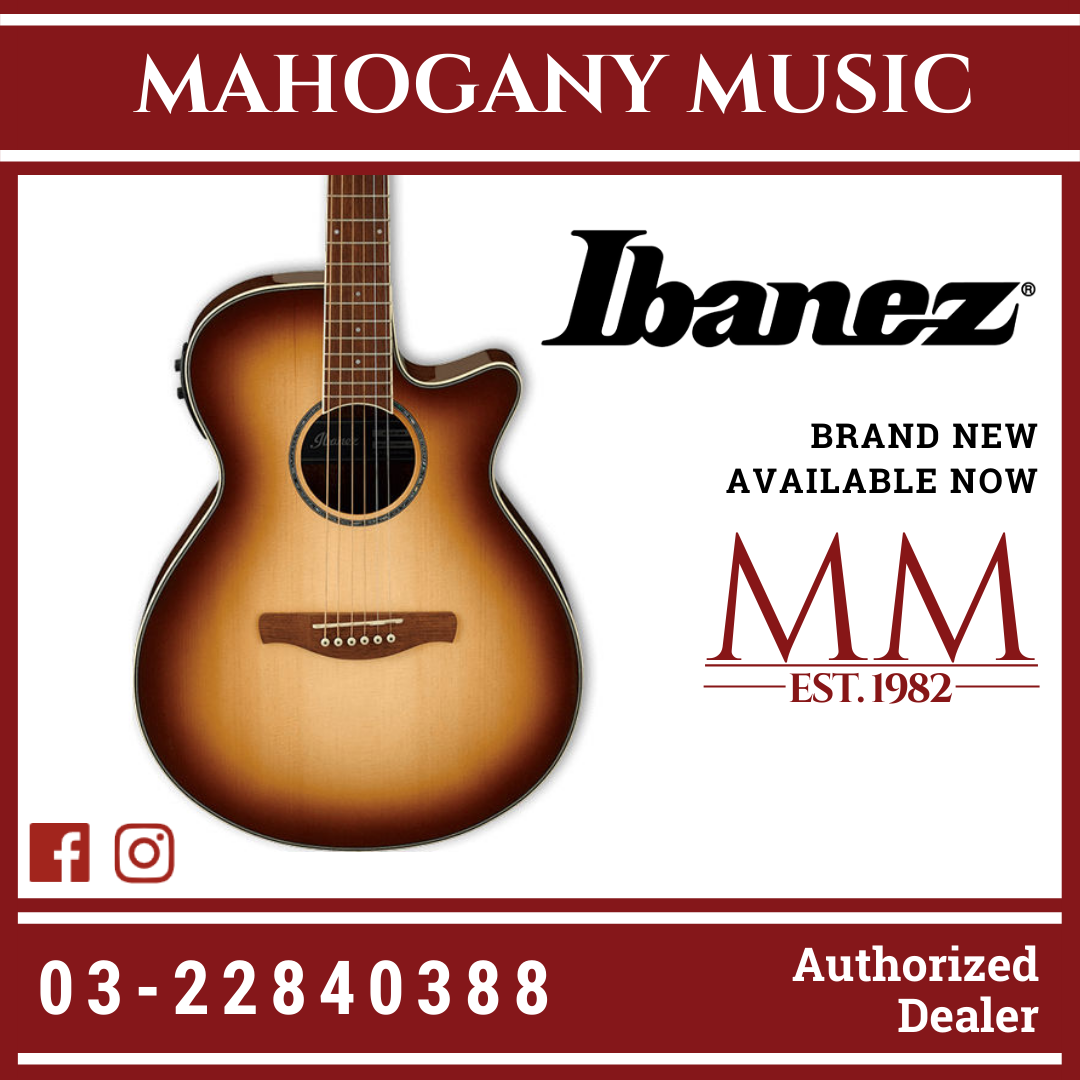 Ibanez AEG10II Natural Browned Burst High Gloss Acoustic Guitar