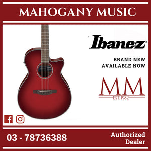 Ibanez AEG51-TRH AEG Series Acoustic Electric Guitar, Transparent Red Sunburst High Gloss