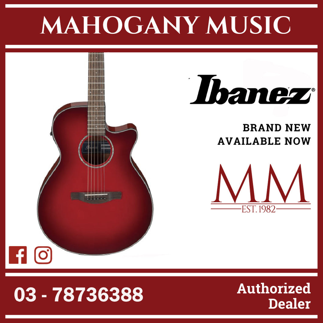 Ibanez AEG51-TRH AEG Series Acoustic Electric Guitar, Transparent Red Sunburst High Gloss