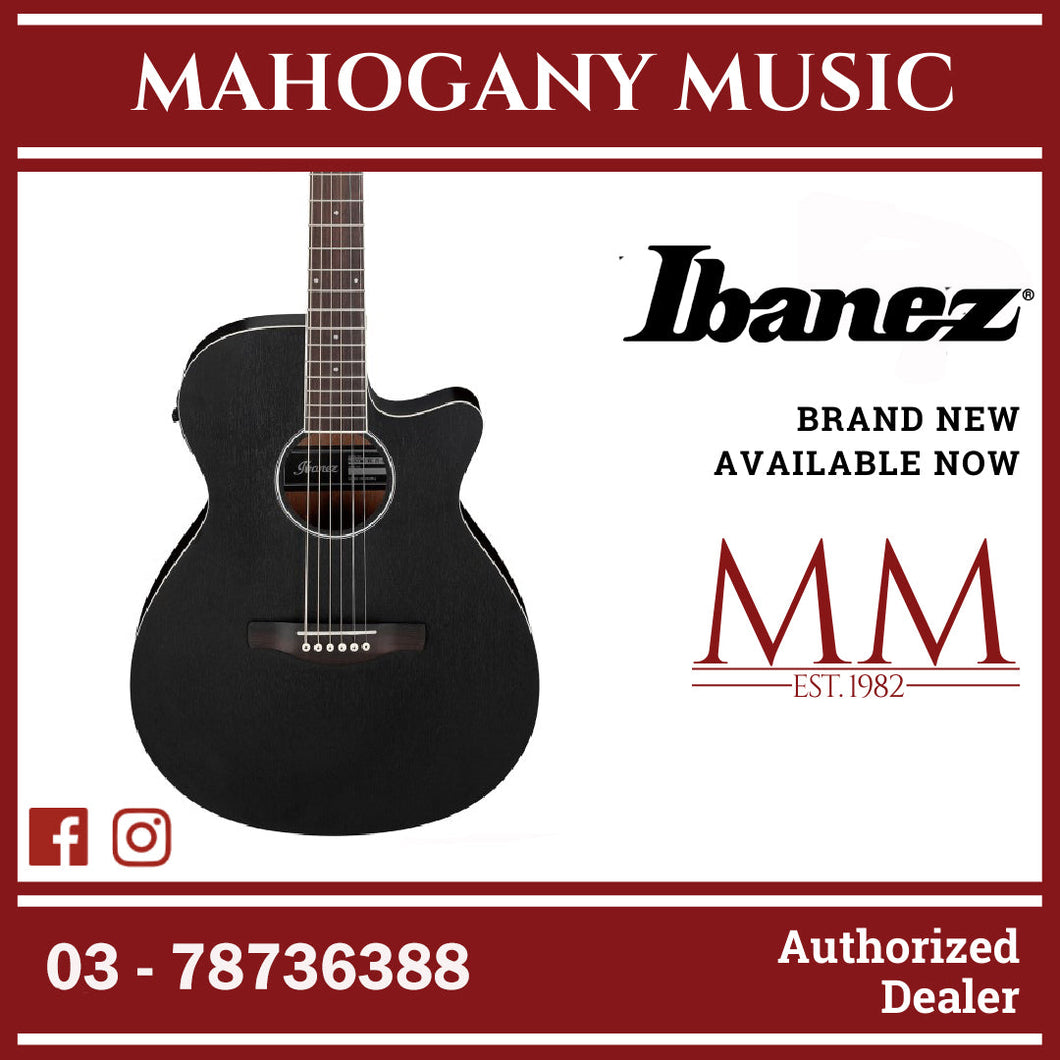 Ibanez AEG7MH-WK AEG Series Acoustic Electric Guitar, Weathered Black Open Pore