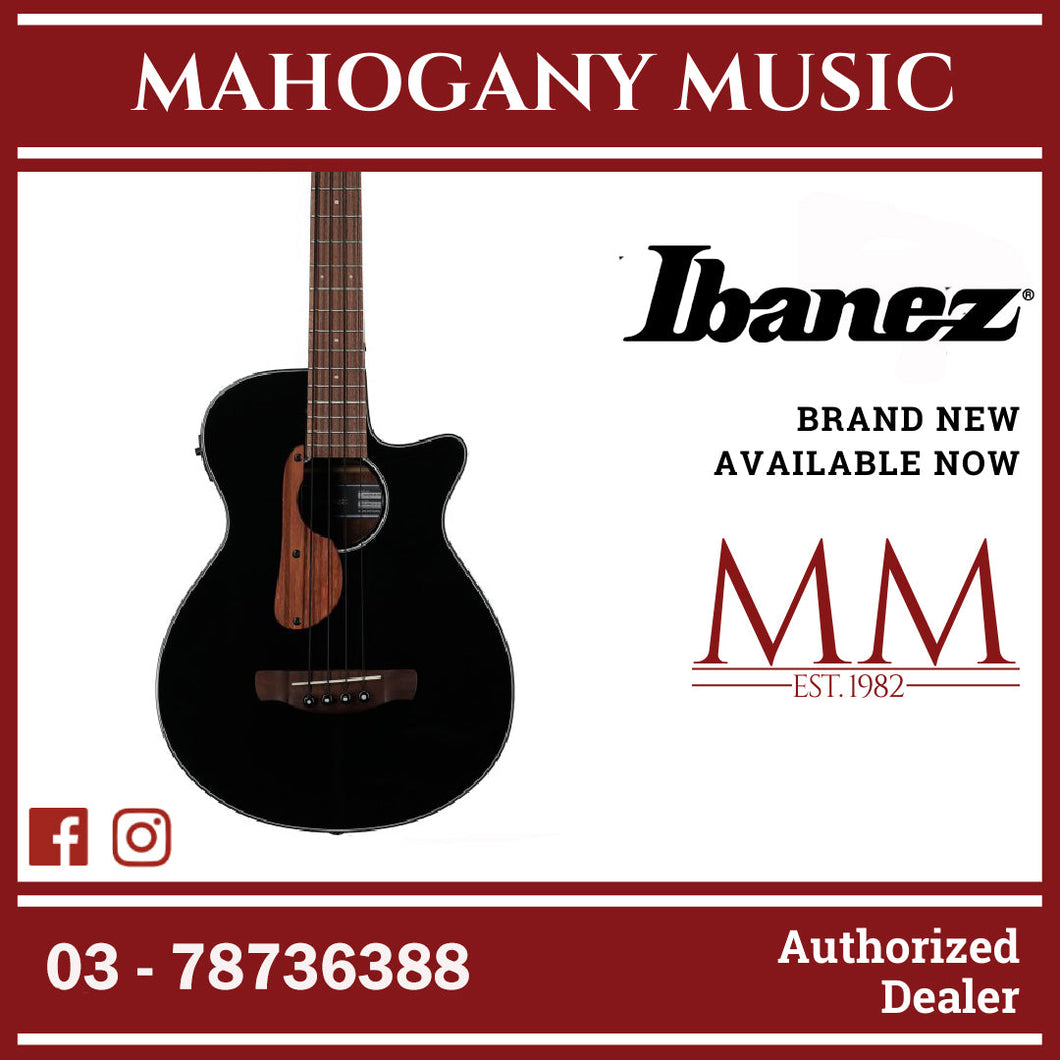 Ibanez AEGB24E-BKH AEG Series Acoustic Electric Bass, Black High Gloss