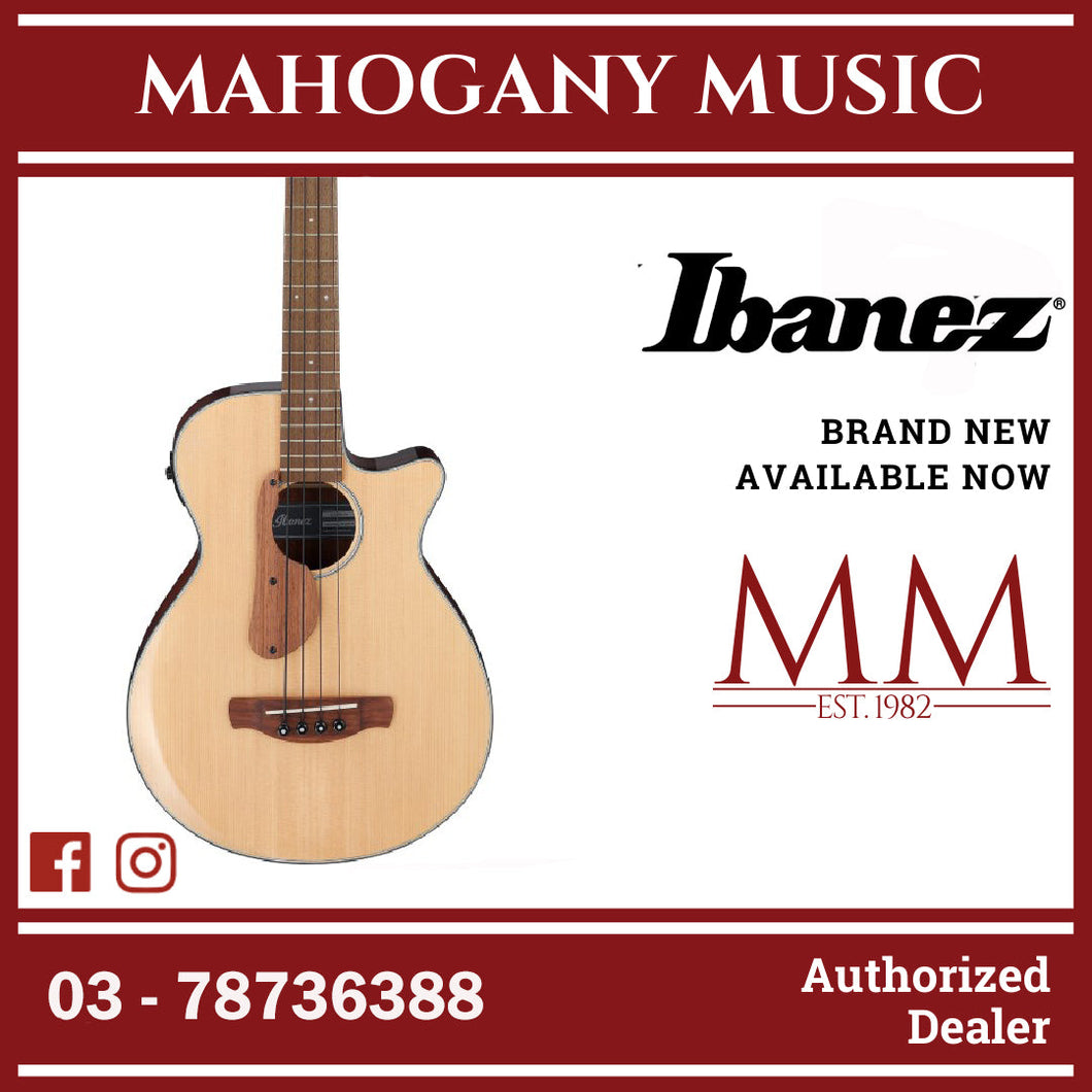 Ibanez AEGB30E-NTG AEG Series Acoustic Electric Bass, Natural High Gloss